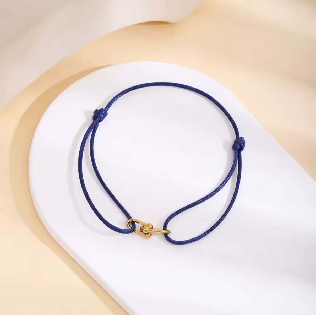 Gold Accent Couple Cord Bracelet