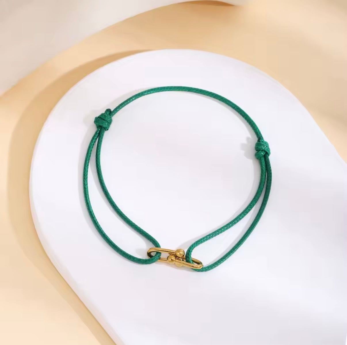 Gold Accent Couple Cord Bracelet