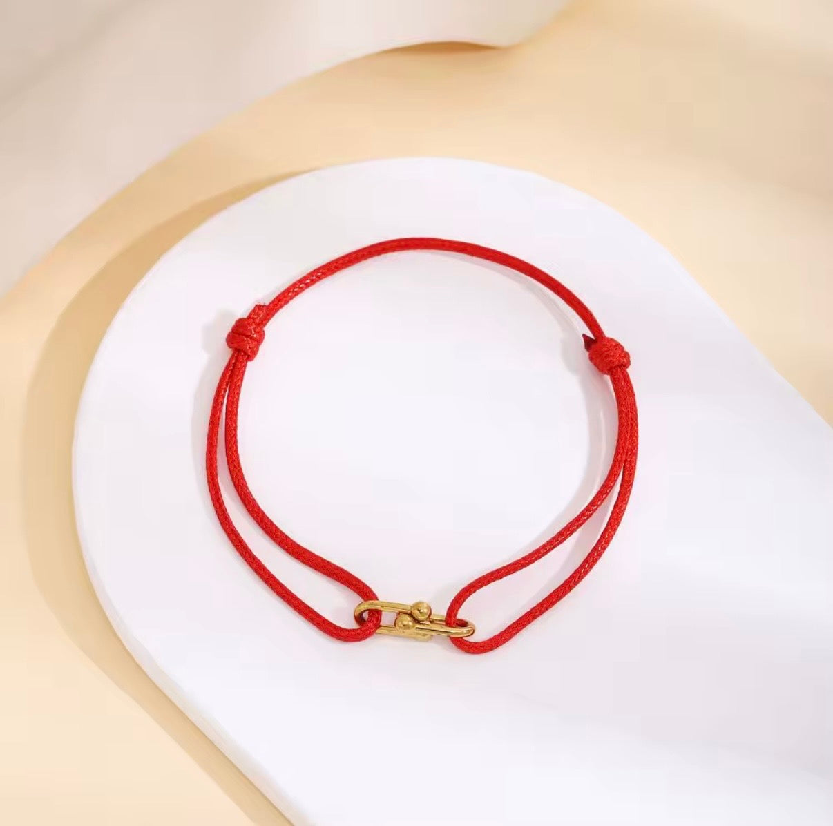 Gold Accent Couple Cord Bracelet