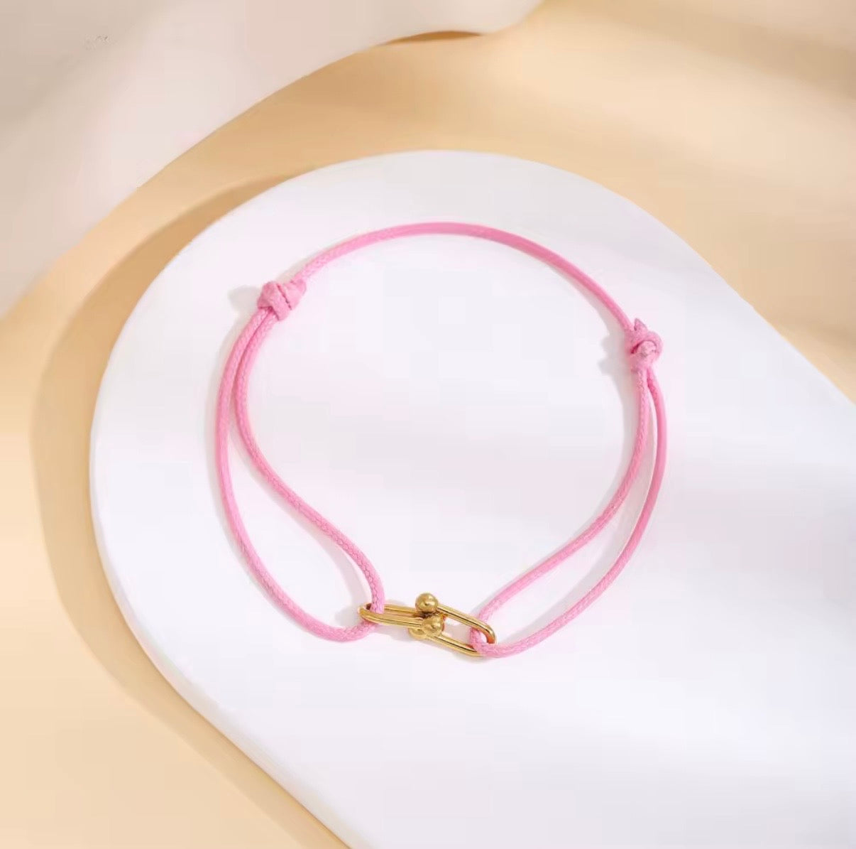 Gold Accent Couple Cord Bracelet