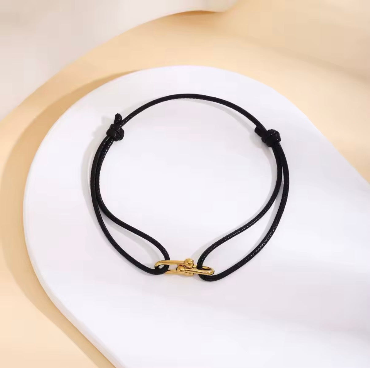 Gold Accent Couple Cord Bracelet